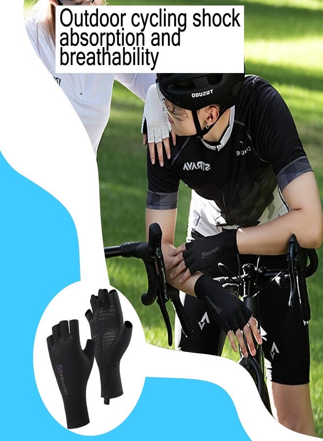 DUFFOBAN Cycling Gloves Breathable & Quick-Drying Bike Gloves for Men & Women, UV Sun Protection, Lightweight for Mountain Biking, Running, Gym, Outdoor Sports, Black, M - Image 5